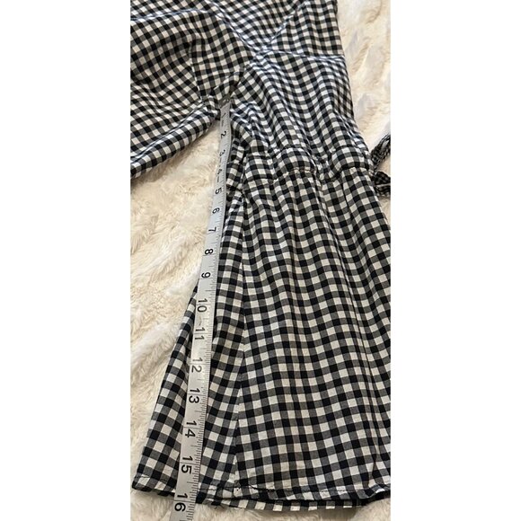 Ava & Viv Gingham V-neck Blouse w/Sleeve Ties Cotton Blend Women's Plus Size 1X - Picture 12 of 16